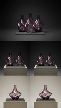 Amethyst Mist Borosilicate Decanter, Sculptural Form