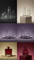 Geometric Crystal Carafe with Faceted Sides