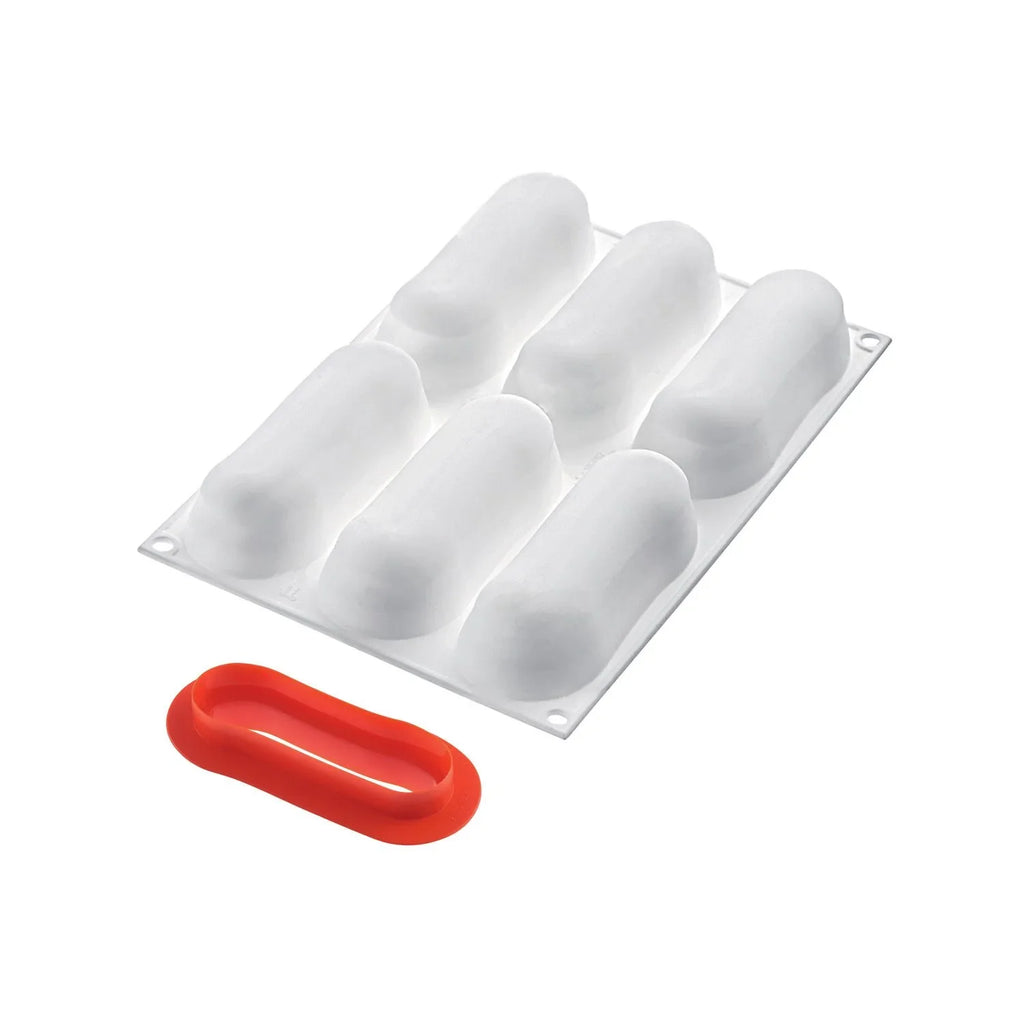 Eclair 140 Silicone Mold White Non Stick - 6 Forms