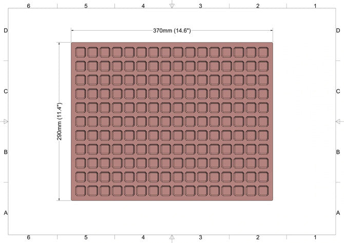 Square Gem Silicone Mold  with 176 Forms at 2.85mL