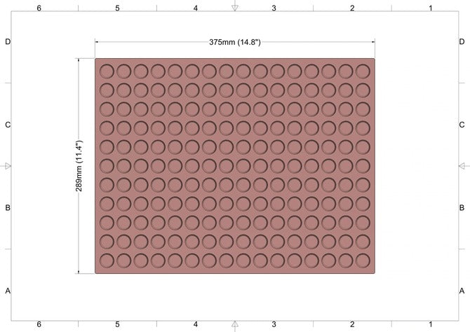 Cylinder Silicone Mold with 176 forms at 3.2mL