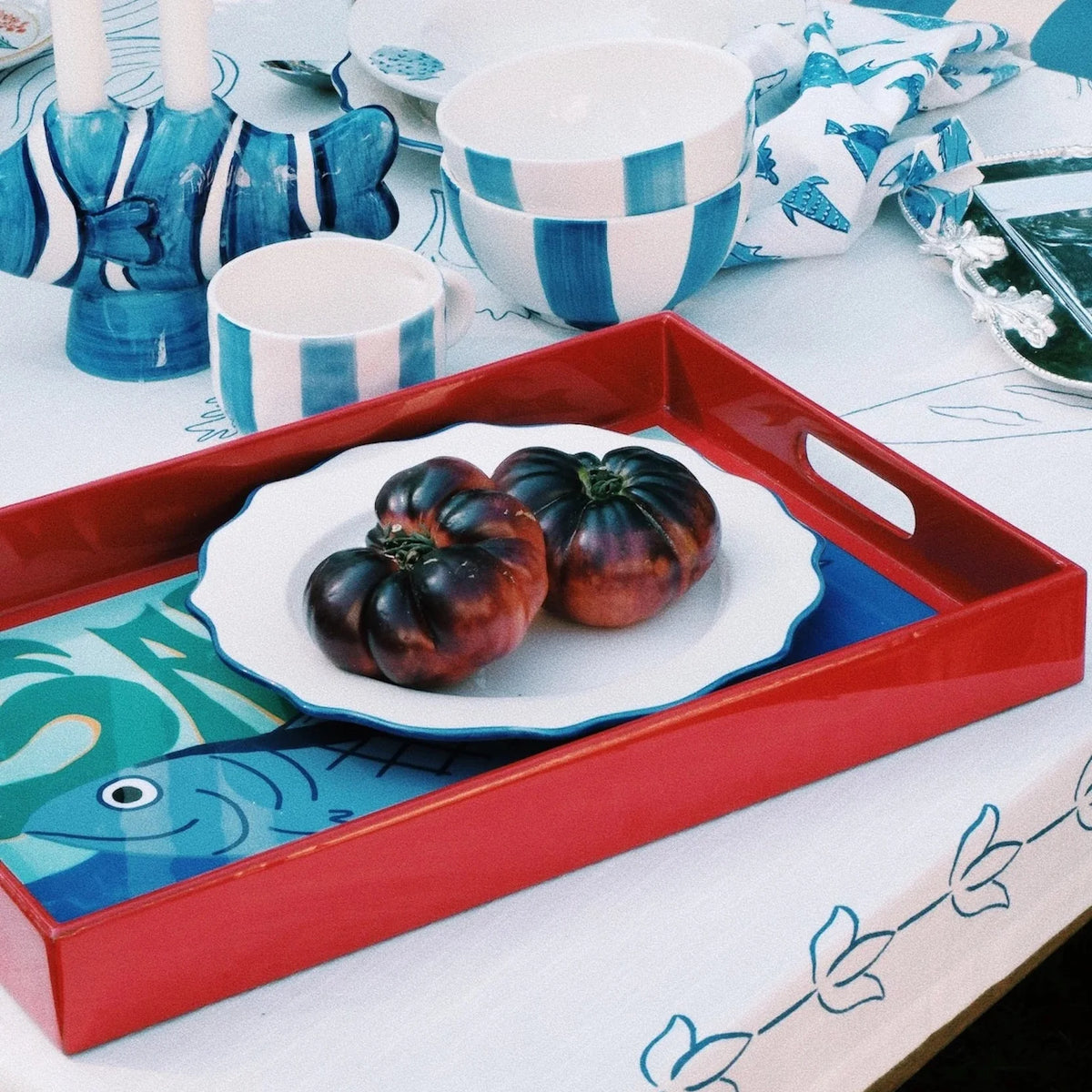 Ceramic Marinière Breakfast Bowl | 15cm
