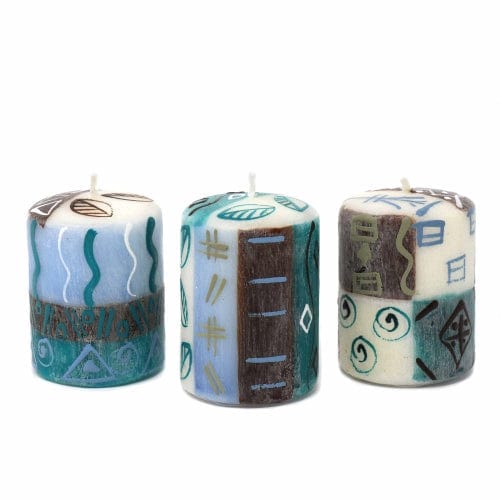 Hand-Painted Candles - Maji Set of 3