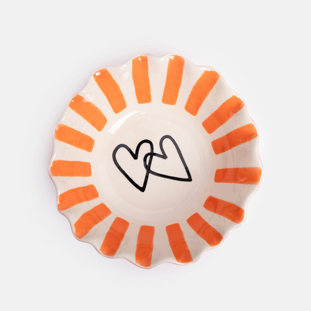 Scalloped Hearts Bowl | Pink | 16cm