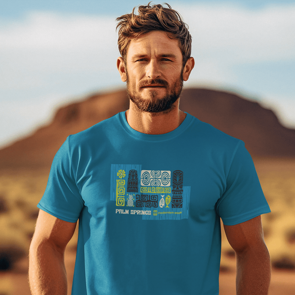 Modernism Week Tiki Unisex T-shirt - Electric Blue