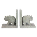 Hand Crafted Soapstone Elephant Bookend Pair - Elephant Knowledge