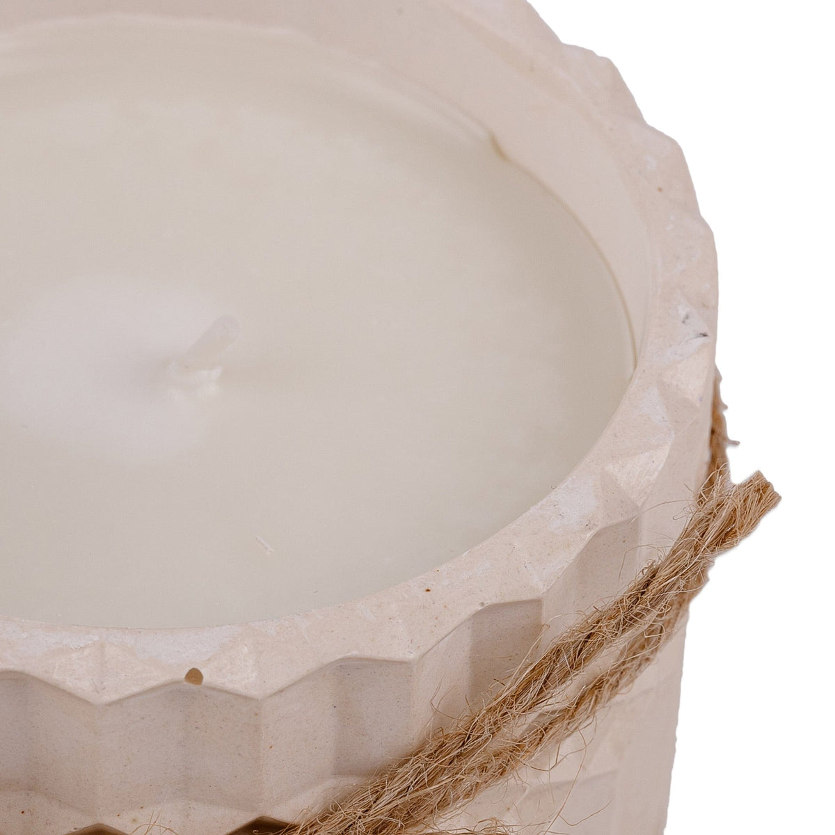 Handmade White Plaster and Soy Wax Candle with Blue Sparkles - Scents of Divinity