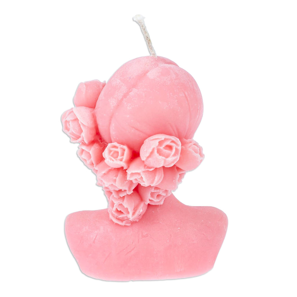 Handcrafted Classic Muse-Shaped Wax Candle in Blush Pink - Burning Muse in Blush