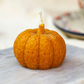 Handcrafted Pumpkin-Shaped Orange Wax Candle from Mexico - Pumpkin Illumination