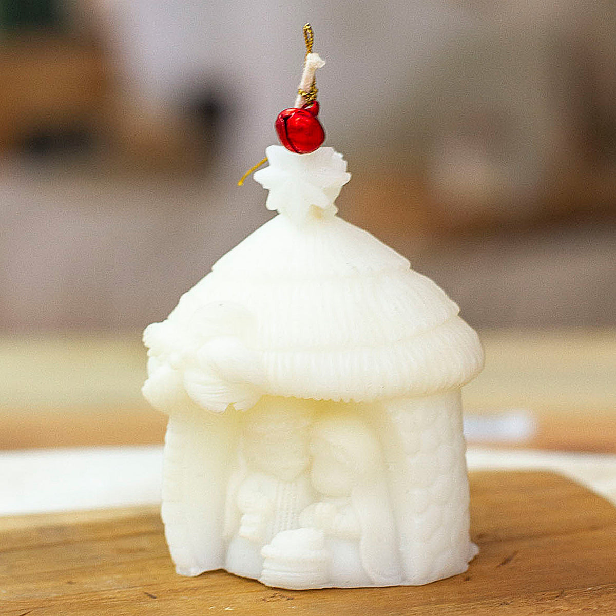 Handcrafted Nativity-Shaped Paraffin Wax Candle from Mexico - Nativity Light