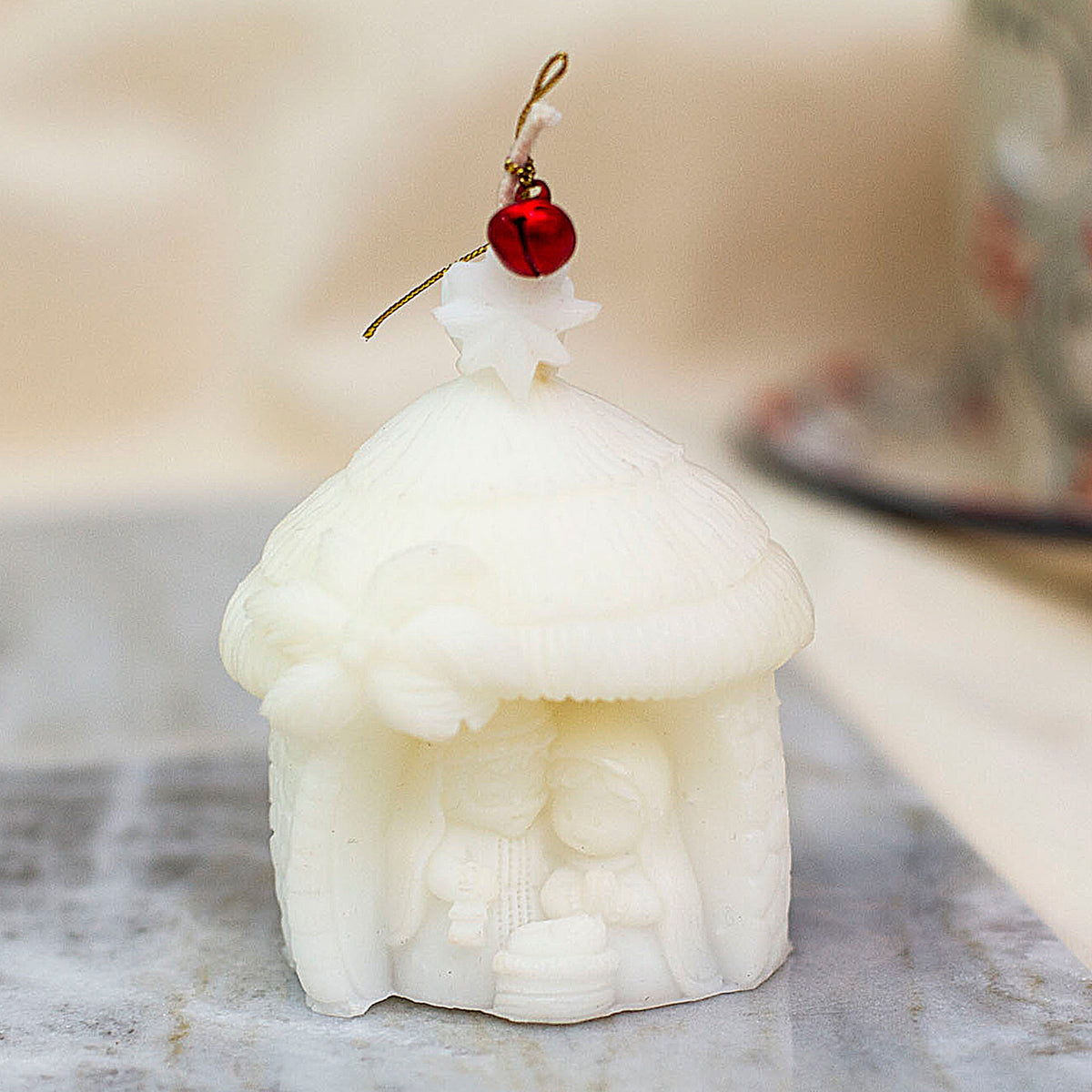 Handcrafted Nativity-Shaped Paraffin Wax Candle from Mexico - Nativity Light