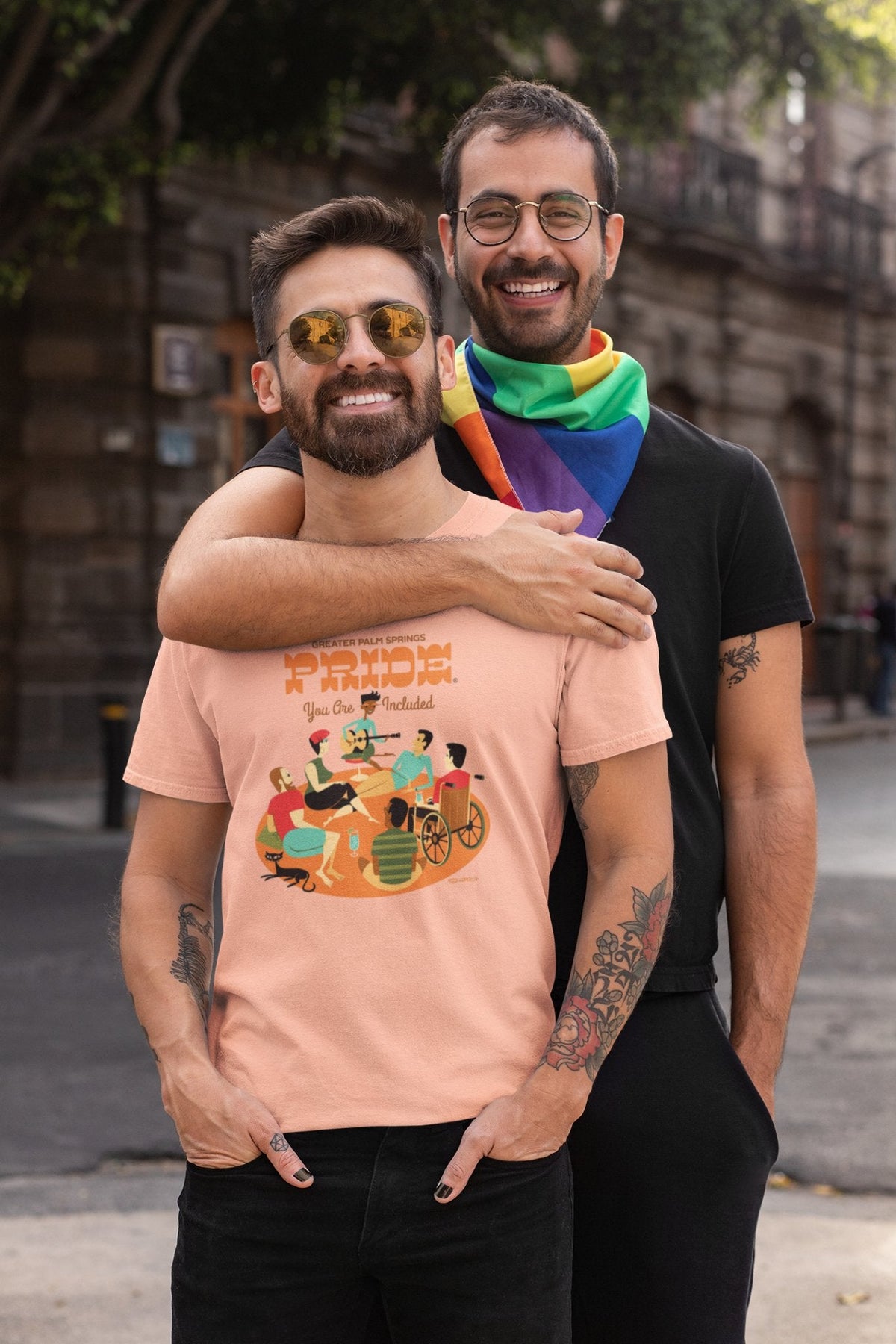 Palm Springs Pride Unisex T-shirt by Shag - Sunset