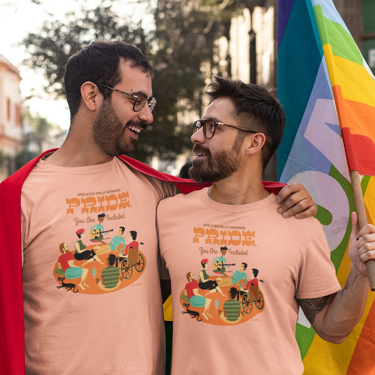 Palm Springs Pride Unisex T-shirt by Shag - Sunset