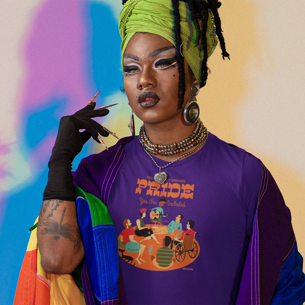 Palm Springs Pride Unisex T-shirt by Shag - Team Purple