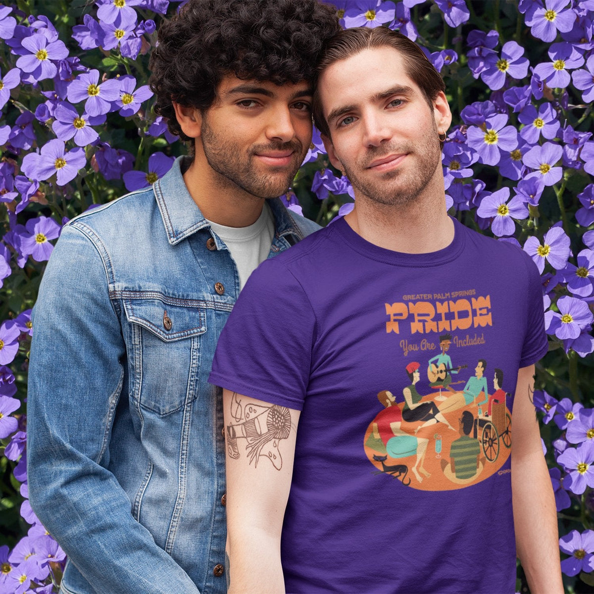 Palm Springs Pride Unisex T-shirt by Shag - Team Purple