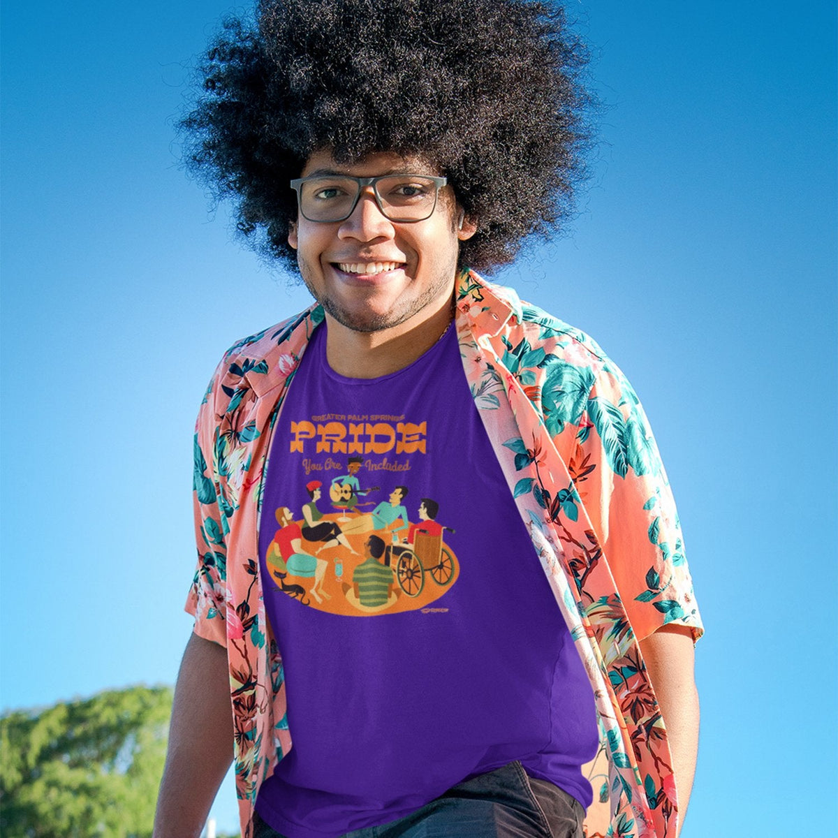 Palm Springs Pride Unisex T-shirt by Shag - Team Purple