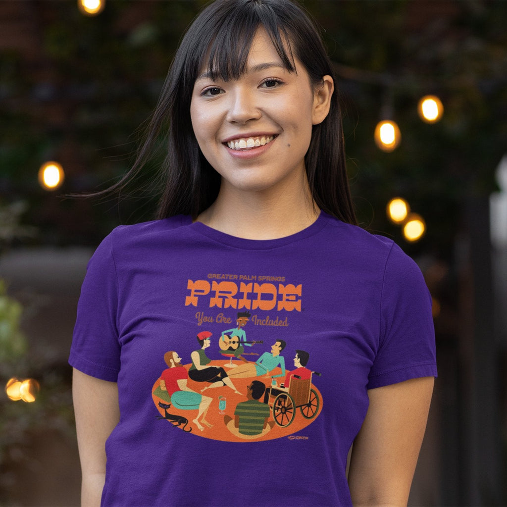 Palm Springs Pride Unisex T-shirt by Shag - Team Purple