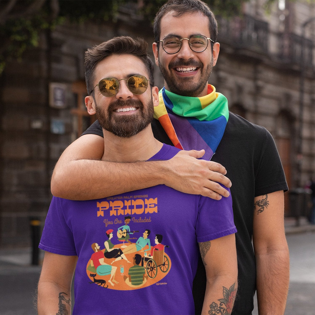 Palm Springs Pride Unisex T-shirt by Shag - Team Purple